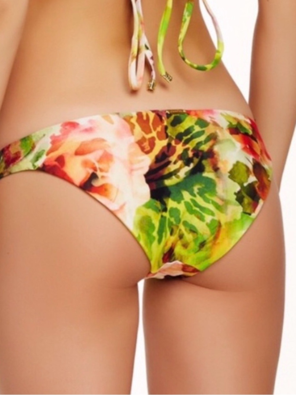 Beach bunny Floral yellow Print Bandeau Bikini Set - Large/XL - Picture 3 of 8
